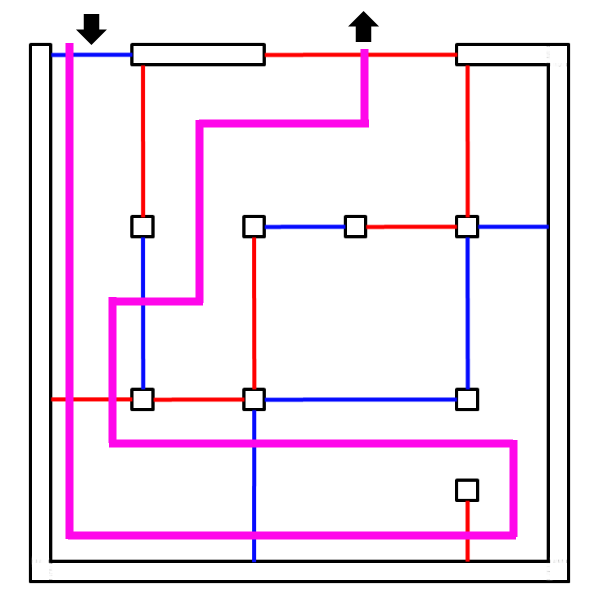 Blue and Red Maze Solution